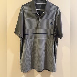 Adidas Men's Polo Shirt in Green with Stripes